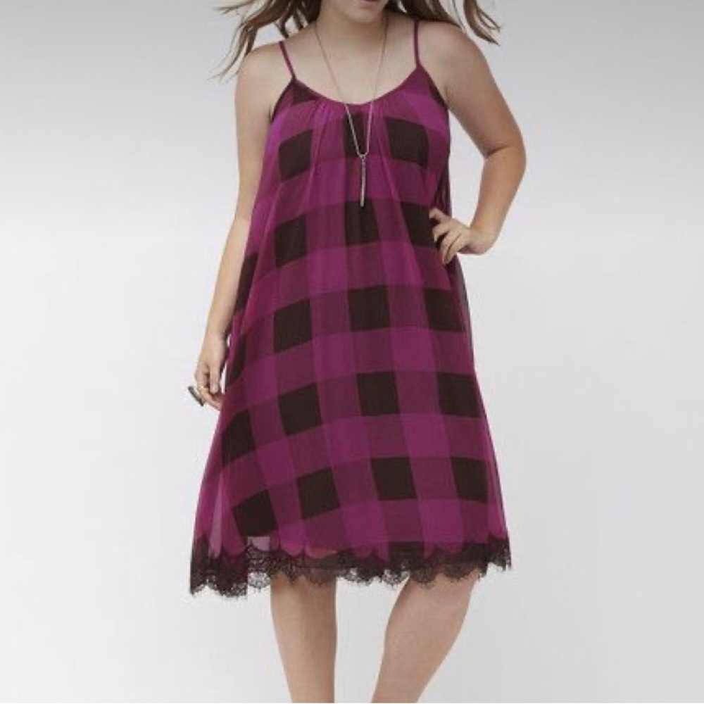 Lane Bryant: Buffalo Check Slip Dress